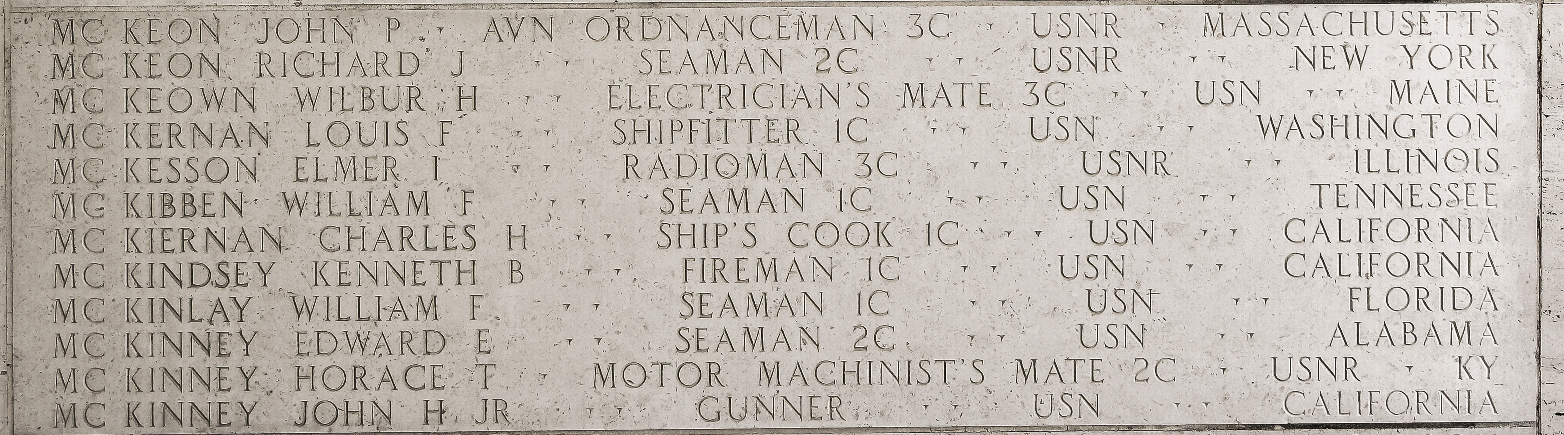 William F. McKinlay, Seaman First Class